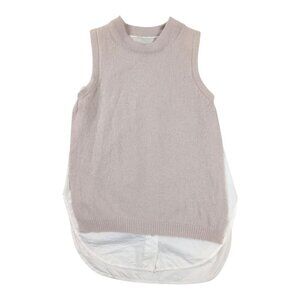 Brochu Walker Looker Tank Sweater Beige Cashmere Wool Blend Quiet Luxury